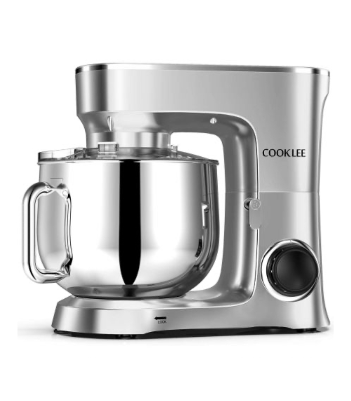 Robot De Cuisine Multifonction COOKLEE 6 En 1 - 1500W, Bol 8L Inox, 10 Vitesses, Avec Accessoires (pétrin, Batteur...)